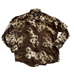 Et Vous Brown Dandelion Silk Blouse M